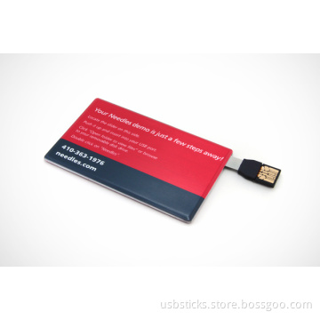 slide usb card metal flash drive with full color printing